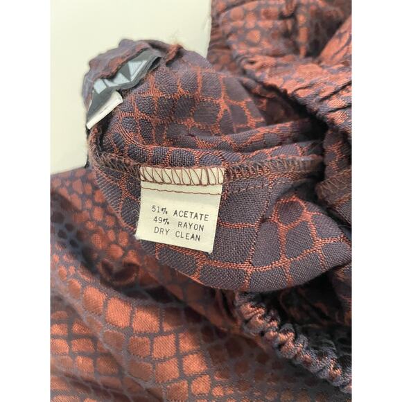 Istina Women’s Brown Snake Print Flare Leg Pants Size S Acetate/Rayon Blend - Picture 4 of 4